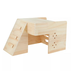 Full Cheeks™ Small Pet Pinewood Corner Hideaway & Hay Holder