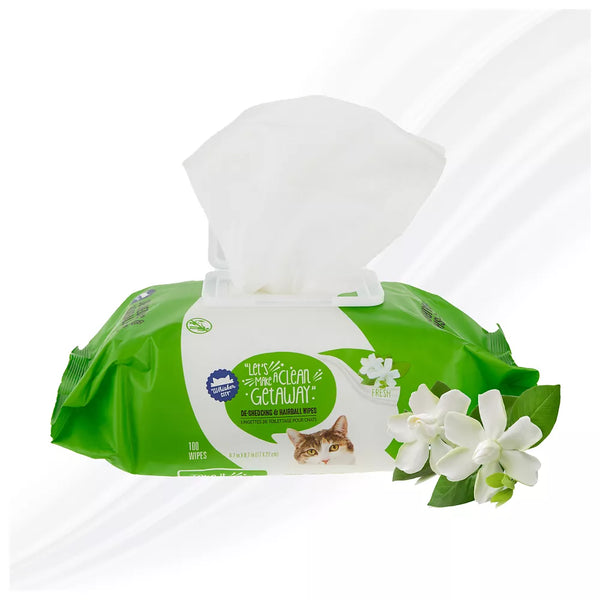 Whisker City® De-Shedding and Hairball Wipes - 100 Count