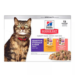 Hill's® Science Diet® Sensitive Stomach & Skin Adult Wet Cat Food - Variety Pack, 12 CT, 33.6 OZ