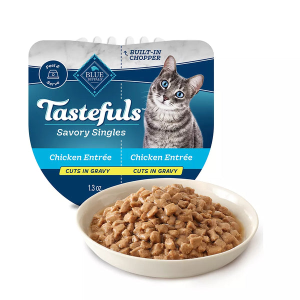 Blue Buffalo Tastefuls Spoonless Singles Adult Cat Wet Food - Natural, Cuts in Gravy, 2.6 Oz