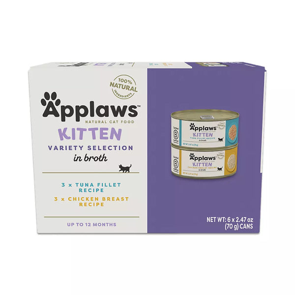 Applaws Kitten Wet Cat Food in Broth - Variety Pack, 6ct, Natural, Limited Ingredient