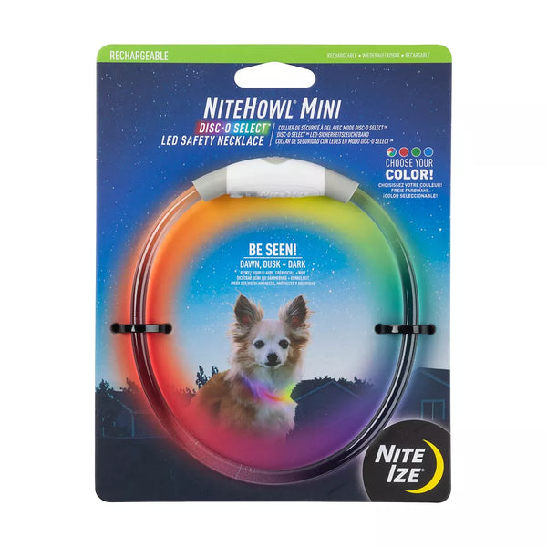 Nite Ize® NiteHowl® Mini Rechargeable LED Safety Necklace with Disc-O Select™