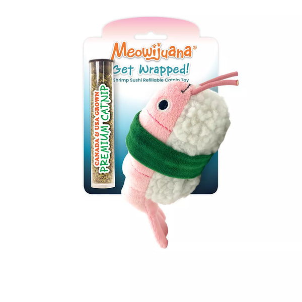 Meowijuana® Get Wrapped Refillable Shrimp Sushi Roll Toy