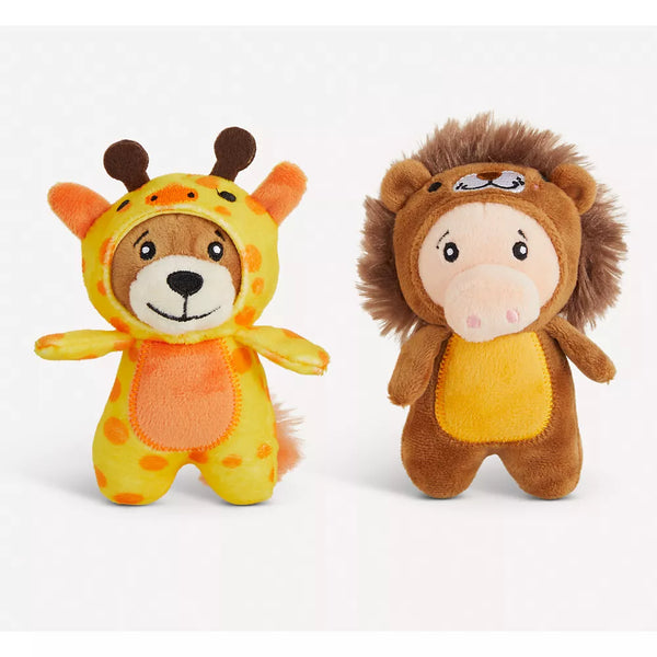 Joyhound® Crazy Comfy Plush Giraffe & Lion Dog Toy - 2 Pack, Squeaker