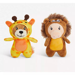 Joyhound® Crazy Comfy Plush Giraffe & Lion Dog Toy - 2 Pack, Squeaker