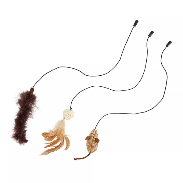 Whisker City® Natural Teaser Attachment Cat Toy - 3 Pack (Teaser Wand Sold Separately)