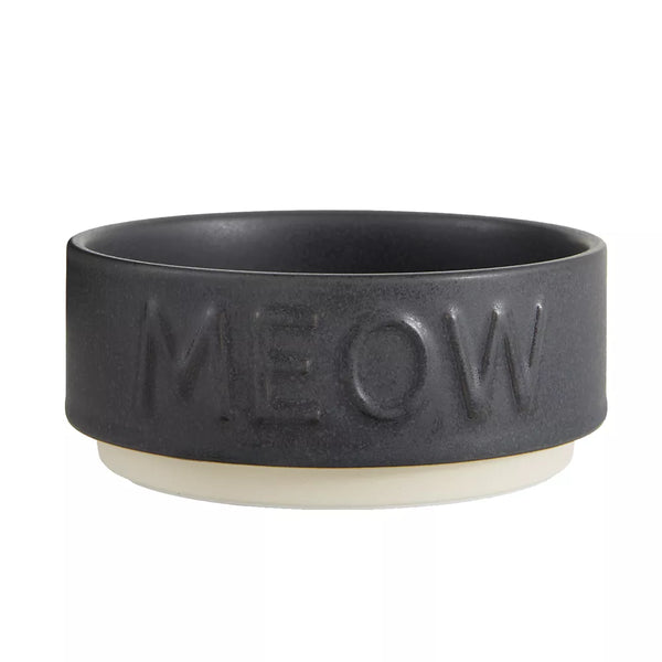 Whisker City® Ceramic Black Meow Cat Bowl, 1.5-cup