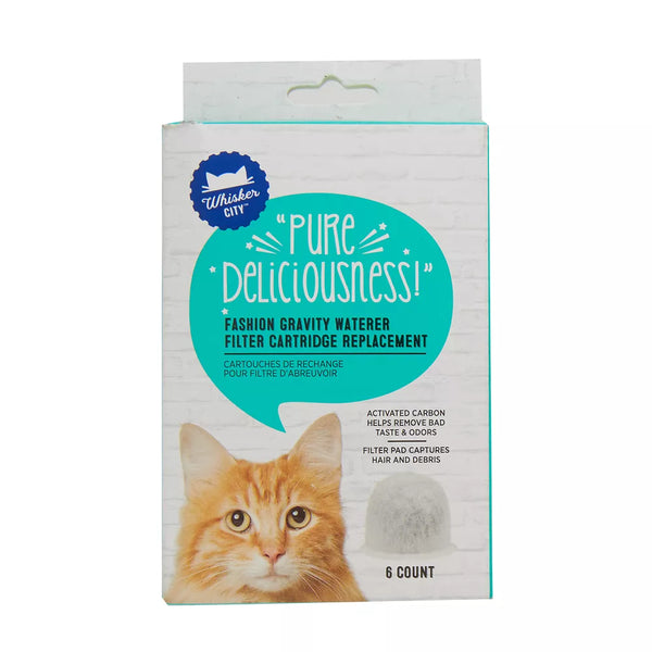 Whisker City® Fashion Gravity Cat Waterer Filter Cartridge Replacement - 6 Pack