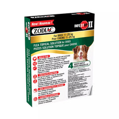 Zodiac Infestop II Flea Topical Solution for Dogs 11-25 kg - 4 Count