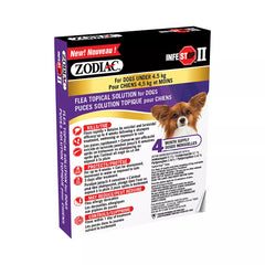 Zodiac Infestop II Flea Topical Solution for Dogs Under 4.5 kg - 4 Count