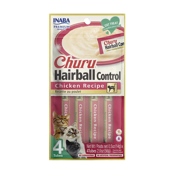 Inaba Churu Lickable Cat Treat - Hairball Control - Chicken