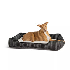 Top Paw® Black & White Striped Cuddler Dog Bed