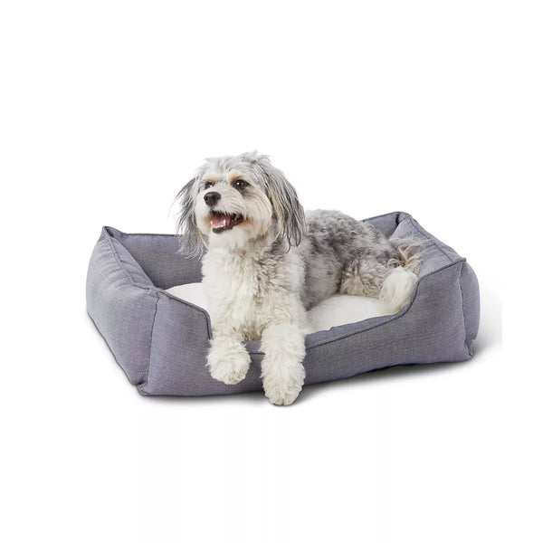 Top Paw® Blue Chambray Cuddler Dog Bed