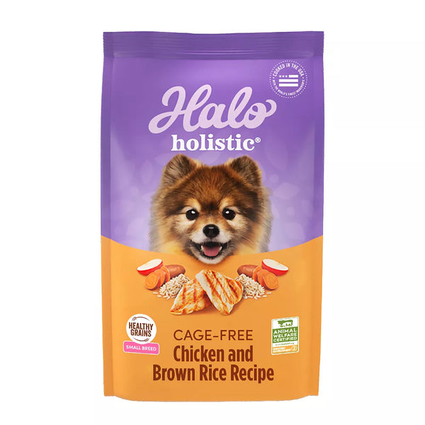 Halo Holistic Dry Dog Food - Cage-free Chicken & Brown Rice, Organic