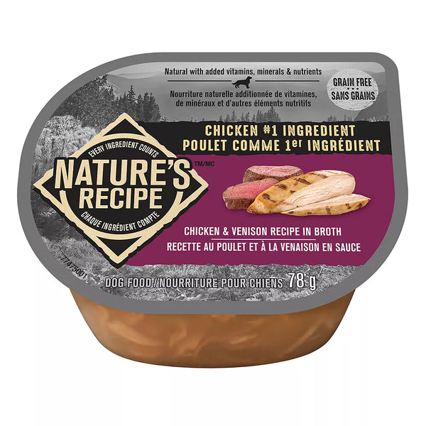 Nature's Recipe Grain Free Wet Dog Food - Chicken and Venison in Broth