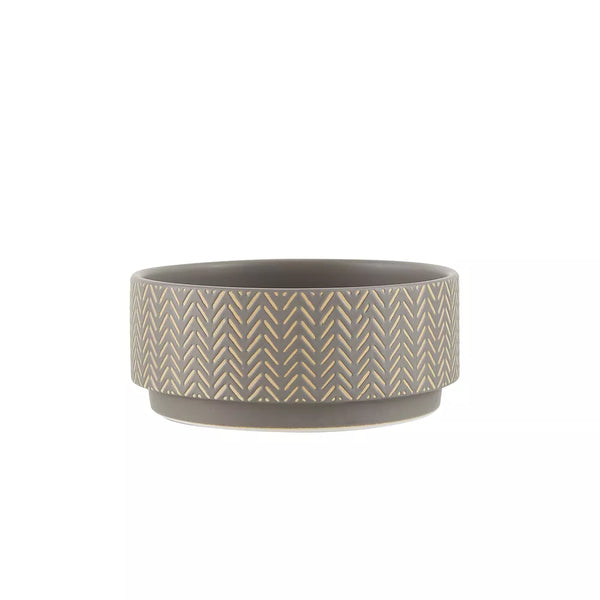 Top Paw® Grey Etched Ceramic Dog Bowl