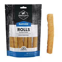 Dentley's Rawhide Salmon Flavor Rolls 6 Count 4.6 OZ