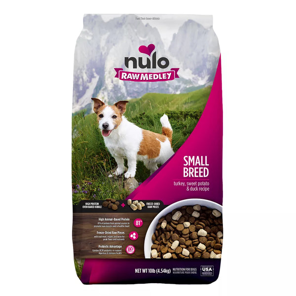 Nulo Raw Medley Small Breed Adult Dog Food - Kibble Plus Freeze Dried, Turkey, Sweet Potato & Duck