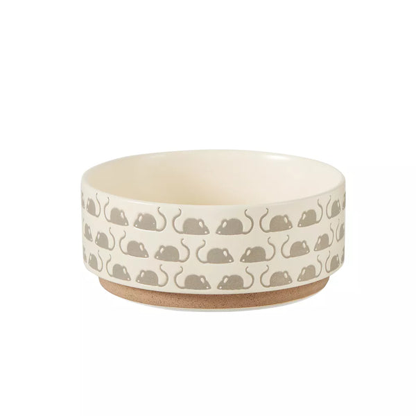 Whisker City® Grey Mice Ceramic Cat Bowl