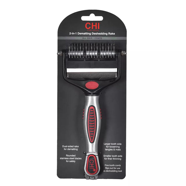 CHI® for Dogs 2-in-1 Dematting Deshedding Rake