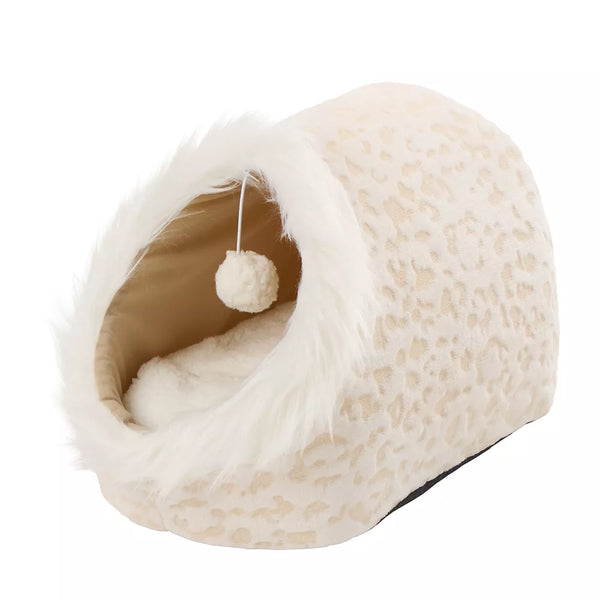 Whisker City® Cheetah Burnout Cat Hut