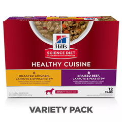 Hill's Science Diet Healthy Cuisine Small Breed Wet Dog Food - Chicken & Beef, Variety Pack 12 ct