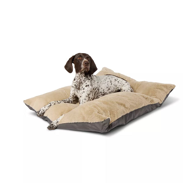 Top Paw Tan Plush Pillow Dog Bed