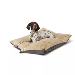 Top Paw Tan Plush Pillow Dog Bed