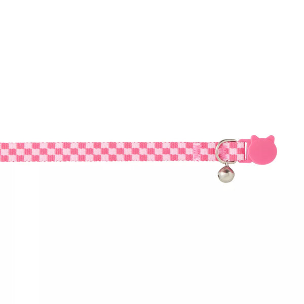Whisker City® Pink Checkered Cat Collar