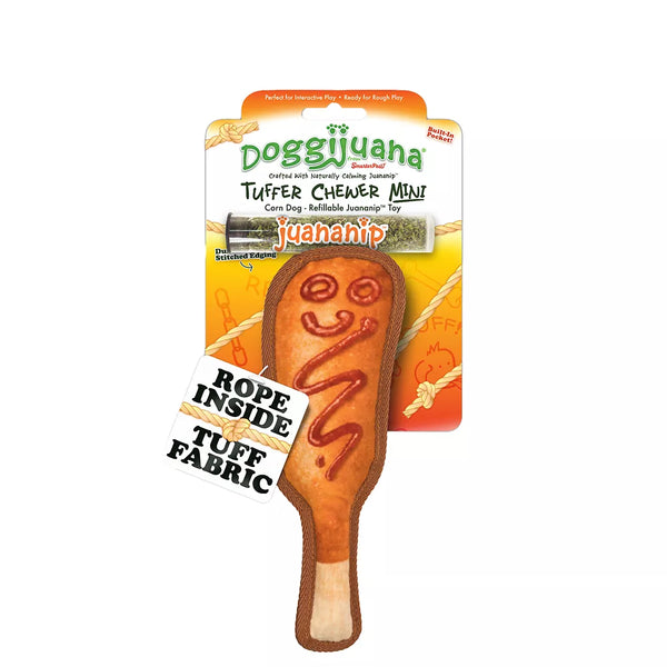 Doggijuana® Tuffer Chewer Refillable Corn Dog Toy