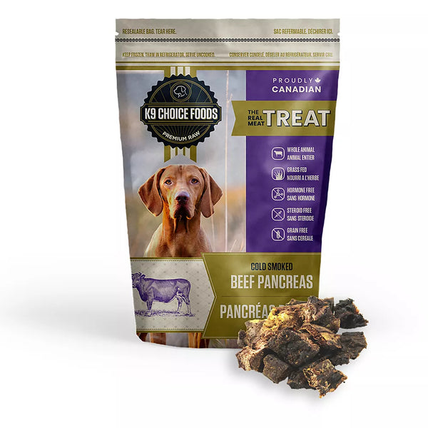 K9 Choice Foods Raw Dog Food - Cold Smoked Beef Pancreas