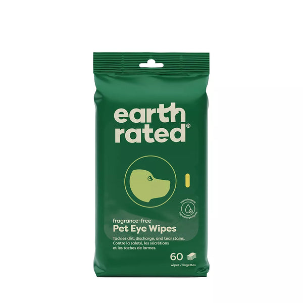 Earth Rated Hypoallergenic Eye Wipes For Dogs and Cats, Fragrance-Free,  60 Count