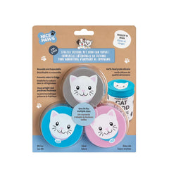 Nice Paws Stretch Canned Food Covers - Cat Design, Silicone, 3 count