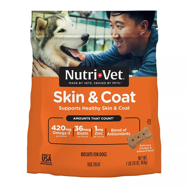 Nutrivet Peanut Chicken & Salmon Skin & Coat Biscuits