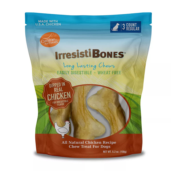Canine Naturals Irressitibone Adult Dog Chews - Chicken, 3pk