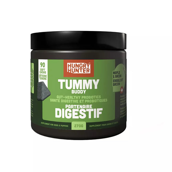 Hungry Hunter Tummy Buddy Digestion & Intestinal Supplement Soft Chews for Dogs - Maple Bacon, 90 ct