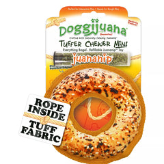 Doggijuana® Tuffer Chewer Mini Refillable Everything Bagel Dog Toy
