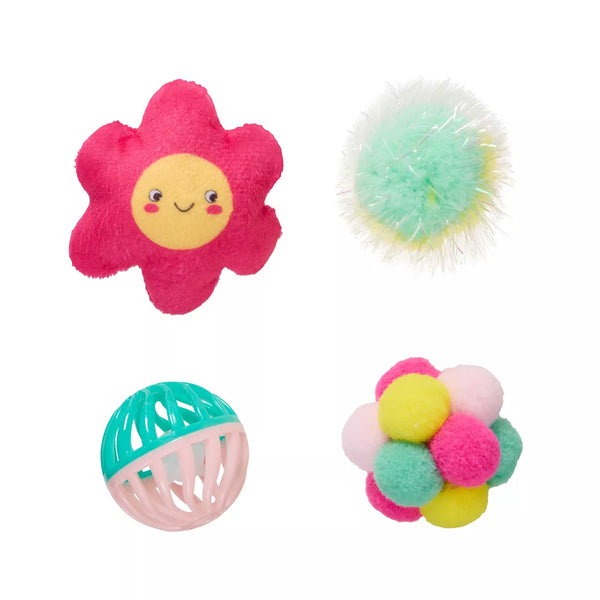 Whisker City® Flower Ball Cat Toys, 4 Count