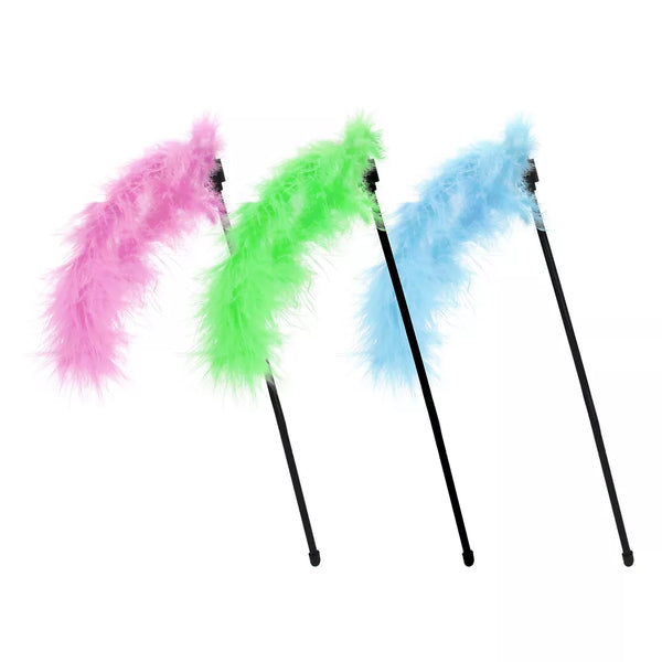 Multipet Assorted Colors Feather Wand
