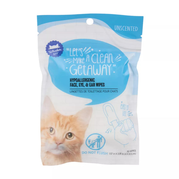 Whisker City® Hypoallergenic Finger Wipes - 30 Count