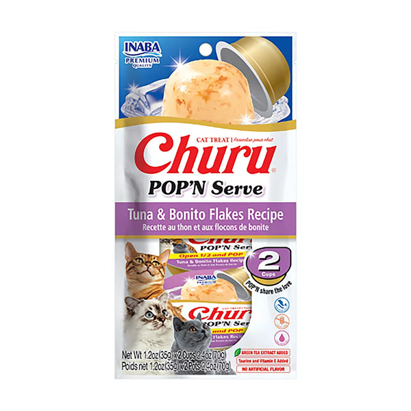 Inaba Churu POP'N Serve Cat Treat - Tuna & Bonito Flakes