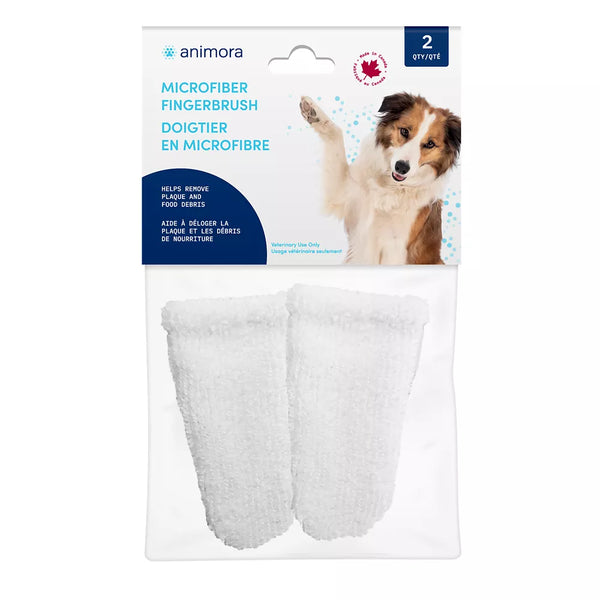 Animora Microfiber Fingerbrush for Dogs & Cats - 2 pack