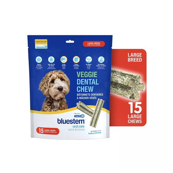 bluestem® Veggie Dental Chews for Dogs - Large Breed,15 count