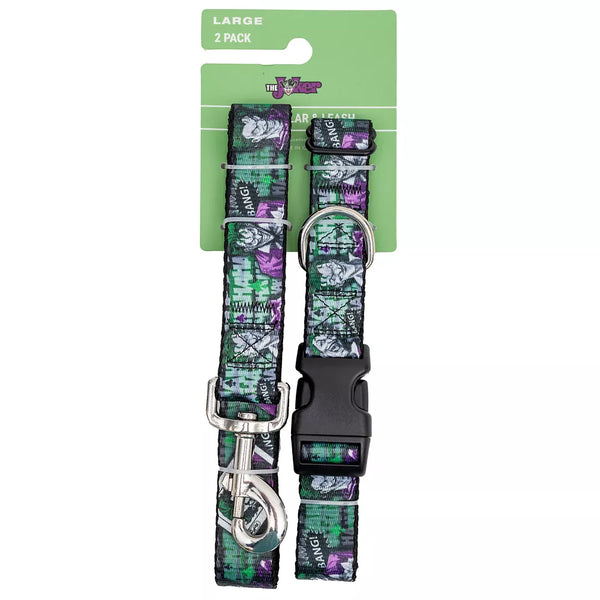 Buckle-Down Joker Dog Collar and Leash Set