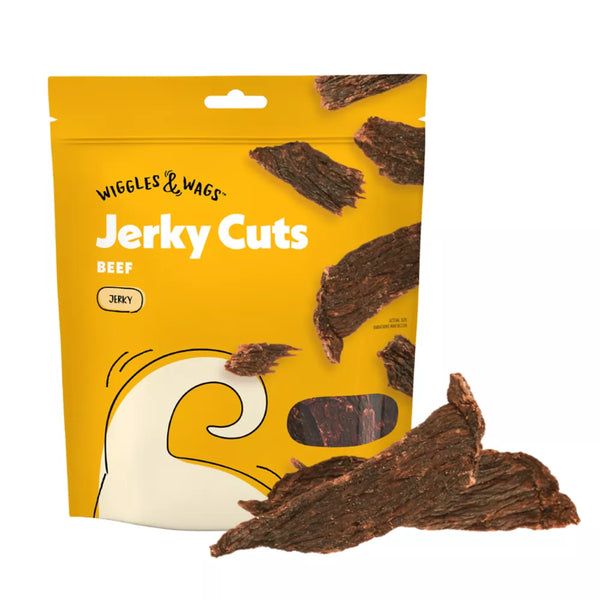 Wiggles and Wags Beef Jerky Cuts Dog Treats 8 OZ