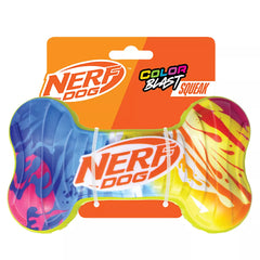 Nerf Color Blast Squeaker Bone Dog Toy