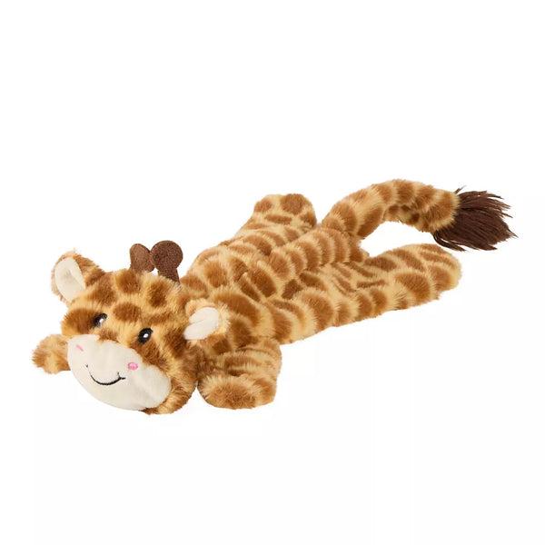 Joyhound® Crazy Comfy Flattie Giraffe Squeaker Crinkle Plush Dog Toy