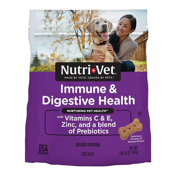 NutriVet® Immune & Digestive Health Biscuits Dog Treats - Chicken & Salmon, 16oz