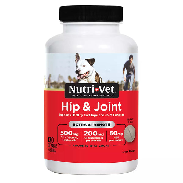 NutriVet® Hip & Joint Extra Strength Chewable Tablets for Dogs - Liver, 120 Count