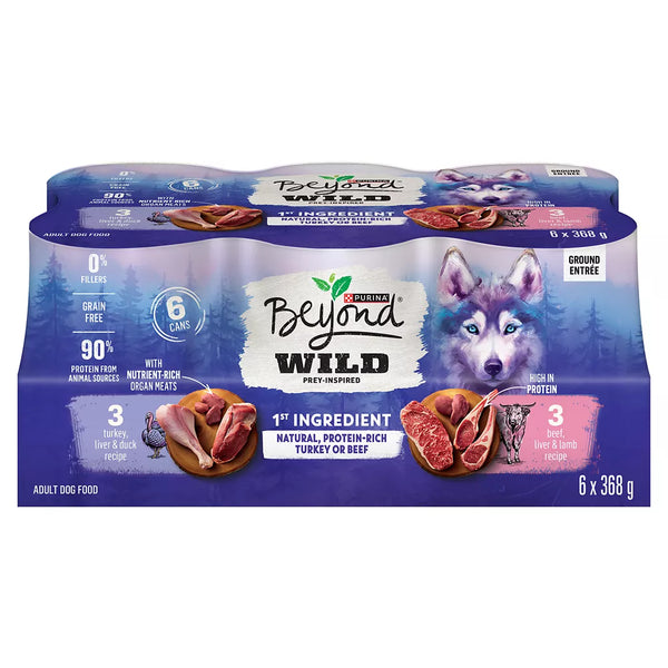 Beyond Wet Dog Food - Wild Turkey and Beef Variety Pack